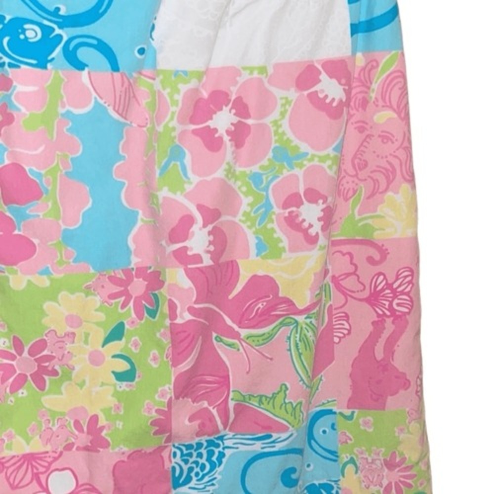 Lilly Pulitzer Skirt Womens Size 0 Floral Multi Petal Patch Hidden Animals Lined - Picture 4 of 8